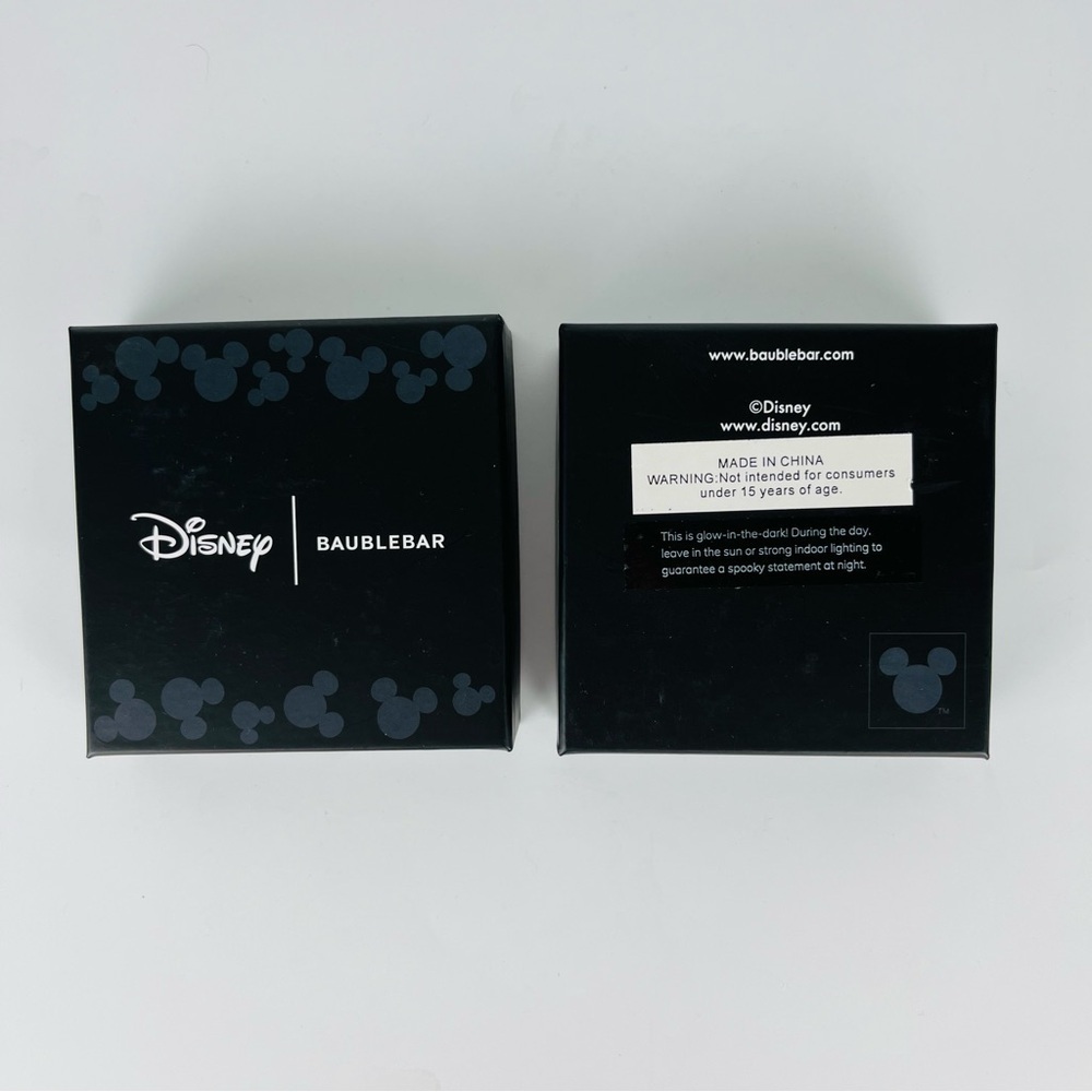 Disney X Baublebar Halloween Mickey Ears Cobweb Spider Glow In Dark Earrings NIB - Picture 2 of 3